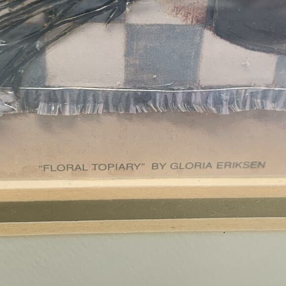 Gloria Eriksen Floral Topiary Art Dimensional Framed 3D Vintage 1997 - Picture 7 of 15